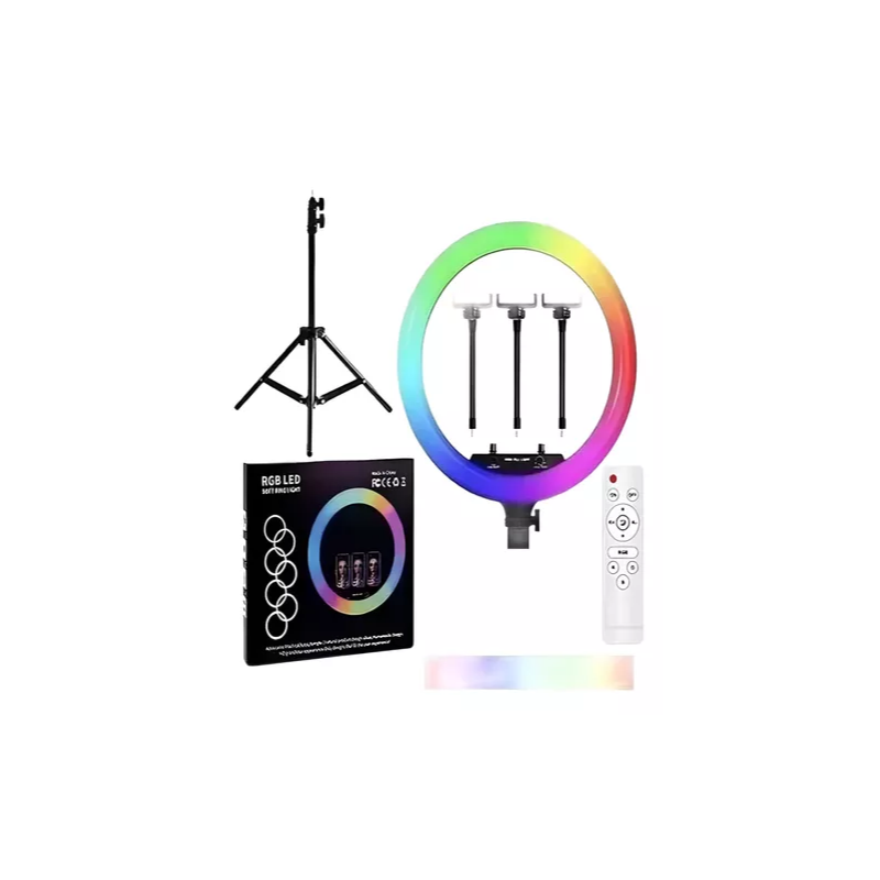 ARO DE LUZ RGB 18PULGADAS CON TRIPODE 45CM