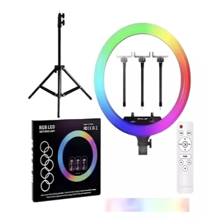 ARO DE LUZ RGB 18PULGADAS CON TRIPODE 45CM