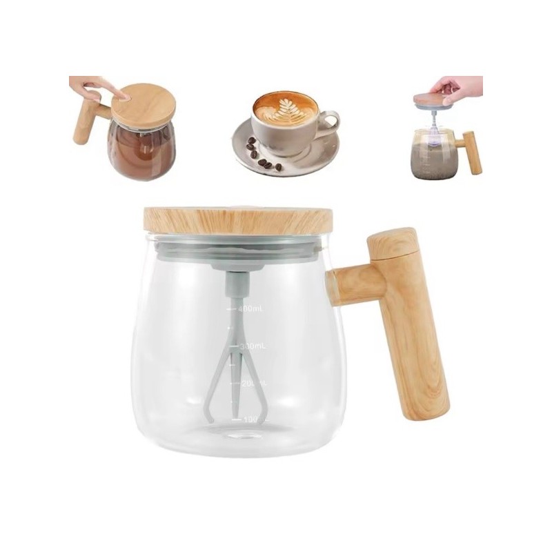 Taza Mezcladora Vidrio Recargable