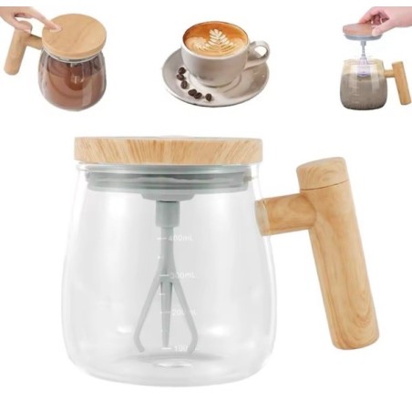 Taza Mezcladora Vidrio Recargable