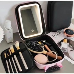 Cosmetiquera Espejo Led Tapa Dura