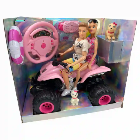 CUATRIMOTO NIÑA CONTROL REMOTO CON MUÑECO HUMO