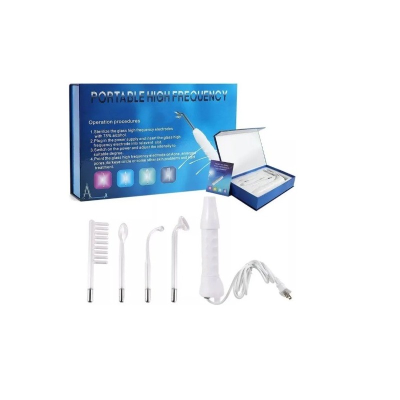 Alta Frecuencia Portátil Facial Y Corporal 4 Electrodos
