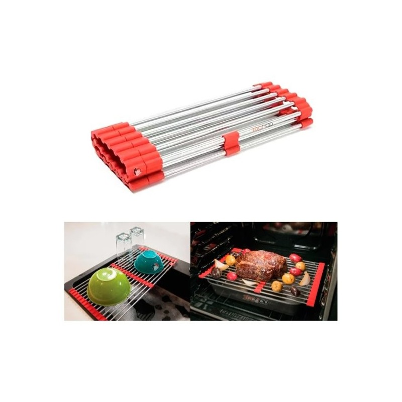 Escurridor 2 En1 Rejilla De Cocina Expandible Multifuncional