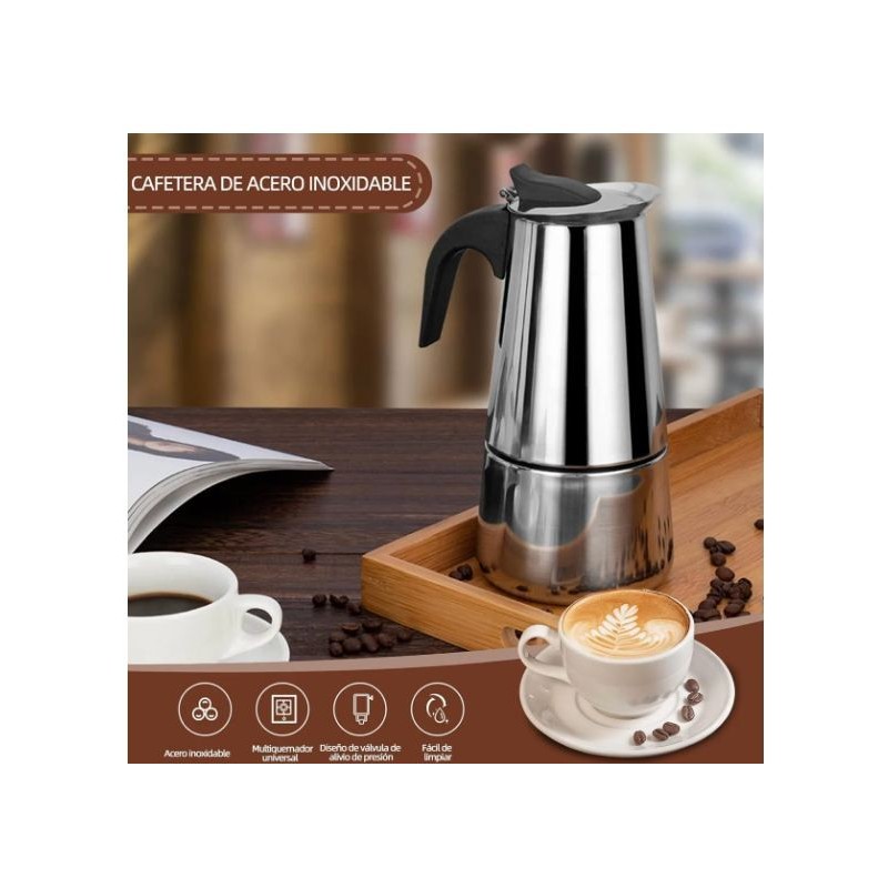 Cafetera Prensa Italiana Acero Inoxidable