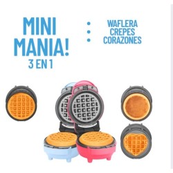 Mini waflera 3 en 1 con platos extraíbles