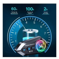 Intercomunicador Bluetooth Pay12ra Casco De Moto V12