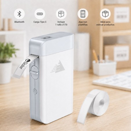 TIQUETEADORA TERMICA BLUETOOTH + ROLLOS