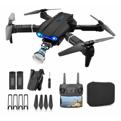 DRONE CONTROL REMOTO PLEGABLE CON CAMARA FRONTAL LUCES LED