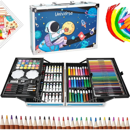 MALETIN KIT DE ARTE METALICO DIBUJO CREATIVO