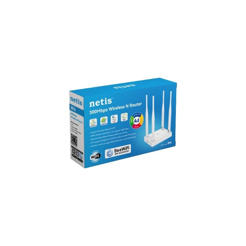 Router Netis W4 de 4 antenas, 4 modos operativos: router, Punto de Acceso, Extensor y wisp