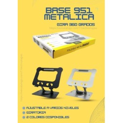 Base Metalica 951 Giratoria 360 grados. Ideal para portátil