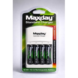 BATERIAS MAXDAY AA X4 CON CARGADOR AA/AAA