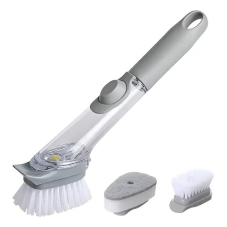 CEPILLO DE LIMPIEZA CON DISPENSADOR DE JABON LIQUIDO MULTIFUNCIONAL