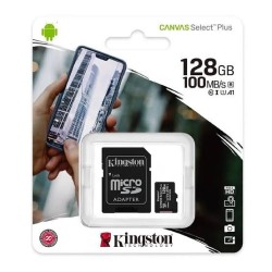 Micro Sd Kingston 128gb Asia + adaptador SD. Clase 10. Garantizada