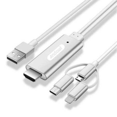 Cable MHL Andowl para todos celulares. Conexión HDMI