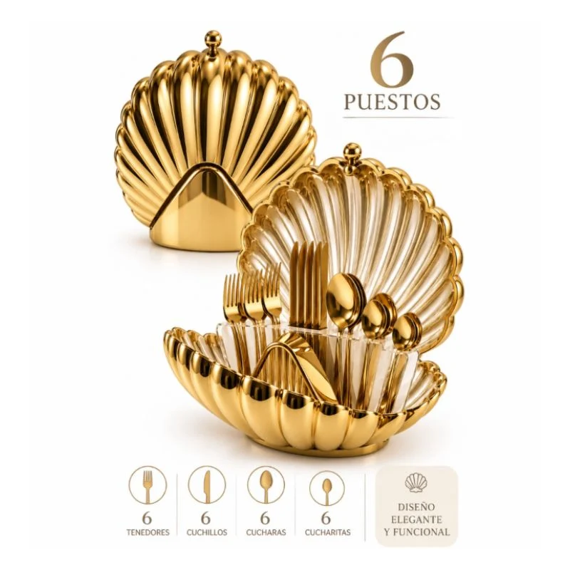 CUBIERTOS SHELL 24 GOLD