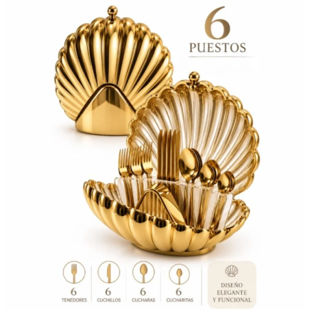 CUBIERTOS SHELL 24 GOLD
