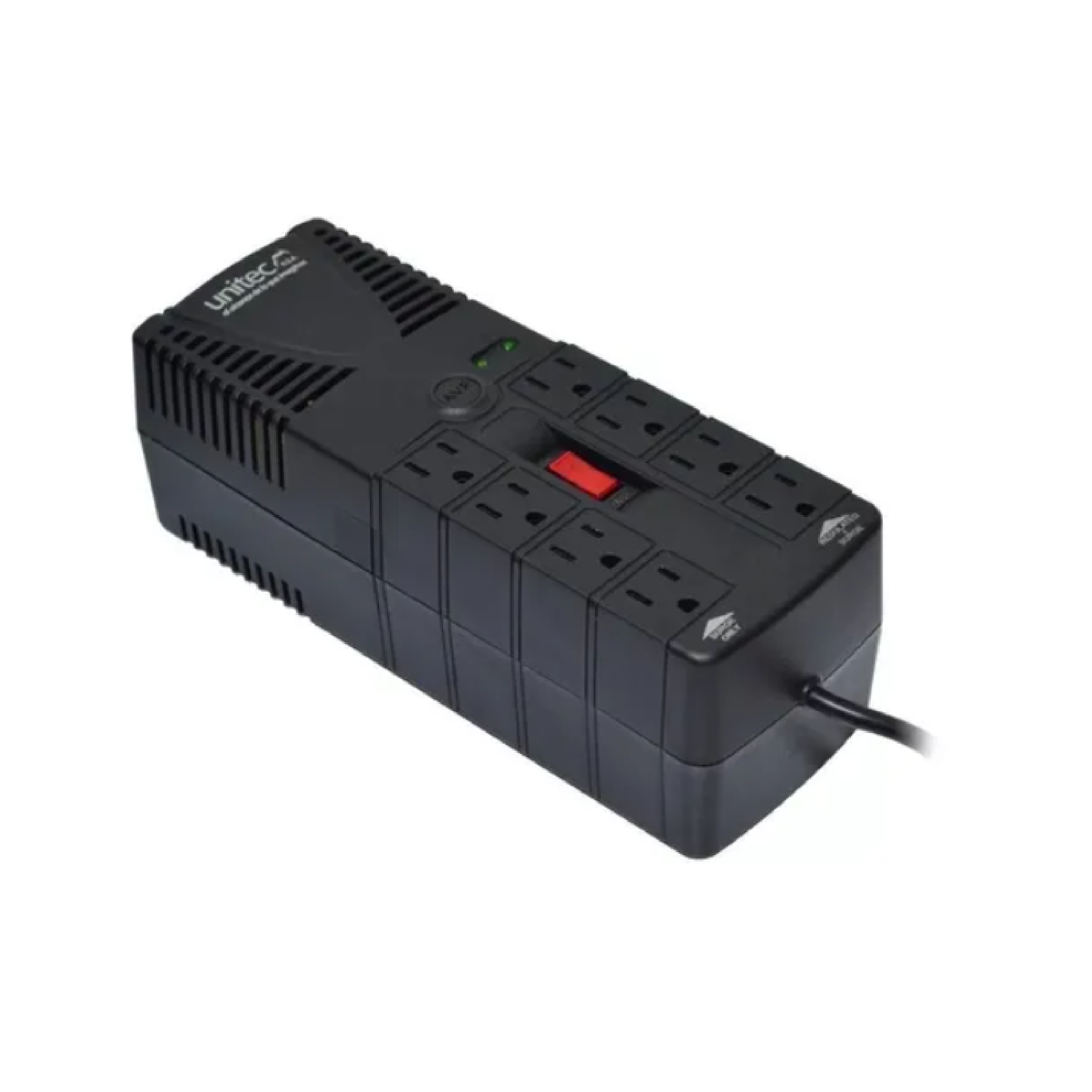 Regulador de voltaje u-1200 Unitec De 8 Tomas