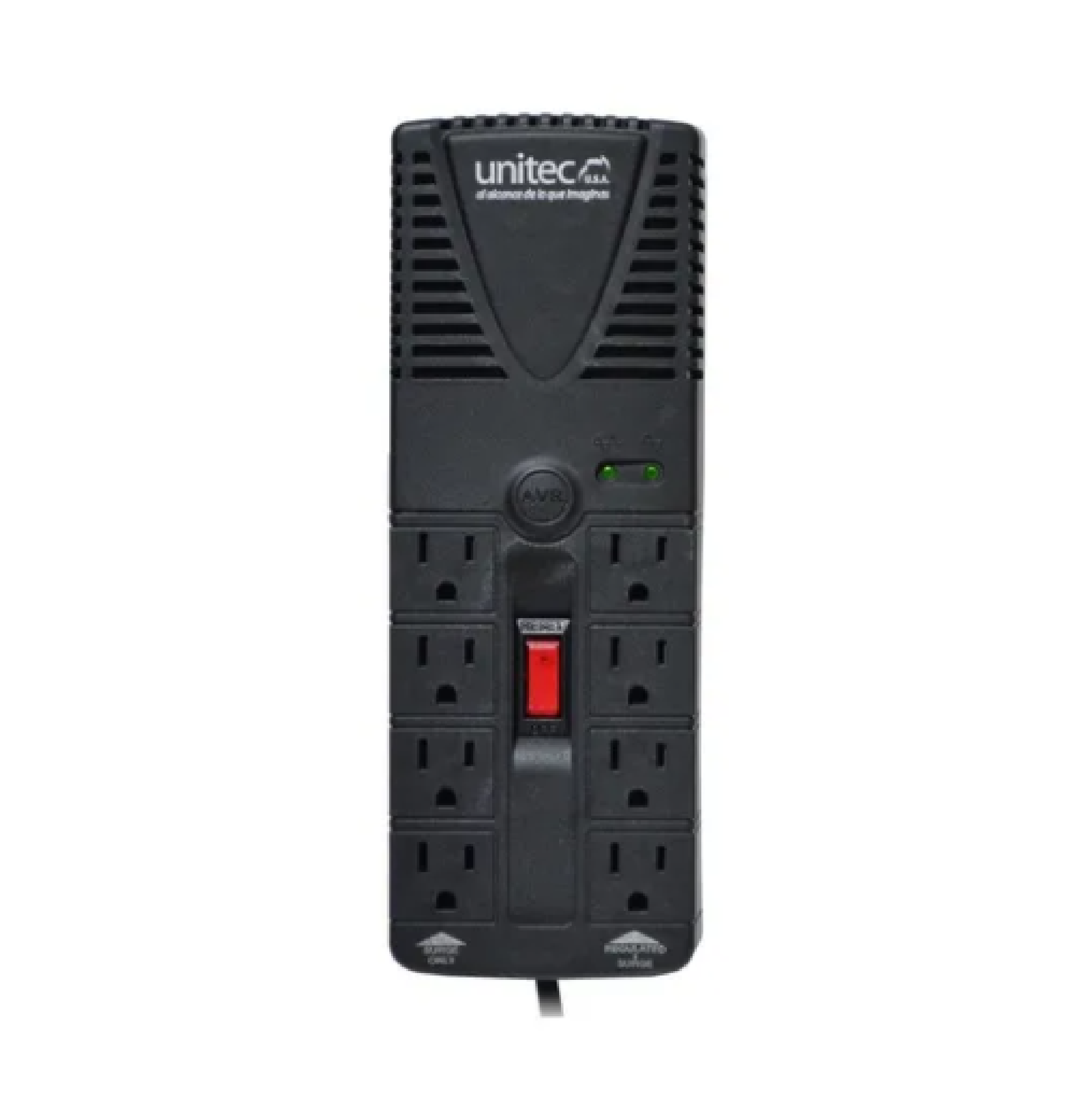 Regulador de voltaje u-1200 Unitec De 8 Tomas - Imagen 4