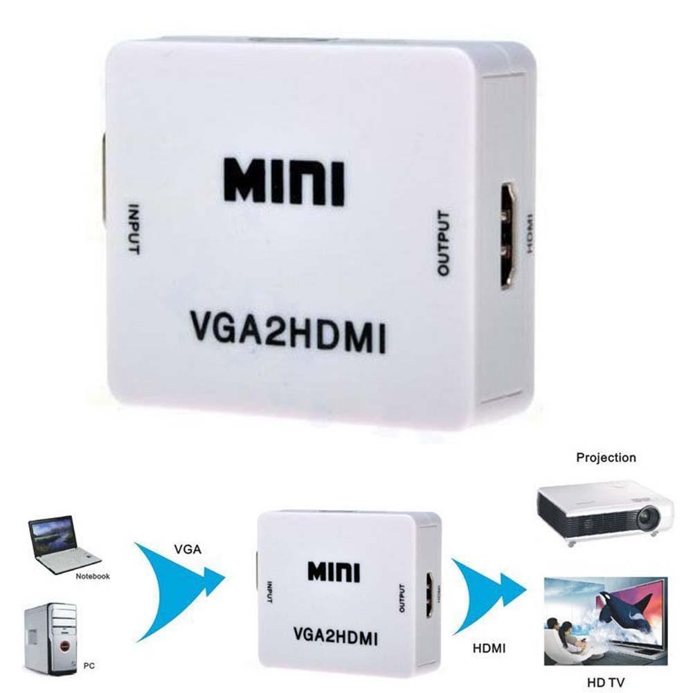 Convertidor Adaptador De HDMI A VGA Video y Audio Por Auxiliar - Imagen 5