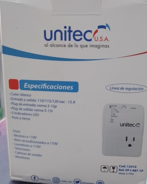 Protector de voltaje 15 Amperios Unitec - Imagen 2