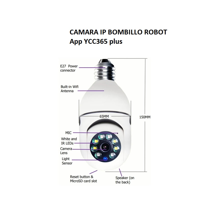 CAMARA IP WIFI BOMBILLO ROBOT - Imagen 5