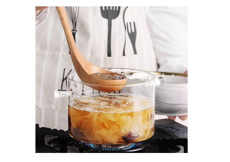 Olla Sartén de Vidrio Resistente al Calor Con Tapa - Imagen 2