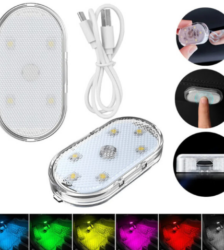 Luz LED tactil adhesiva para techo de carro multicolor con control inhambrico