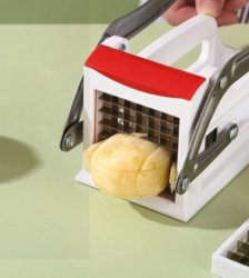Maquina picadora de papas fritas rebanador de dos cuchillas