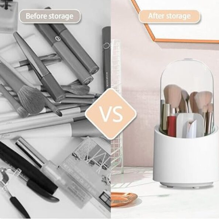 Organizador de maquillaje giratorio multifuncional con tapa - Imagen 3