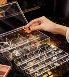 Organizador 2 en 1 con tapa Multifuncional joyas y maquillaje