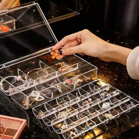 Organizador 2 en 1 con tapa Multifuncional joyas y maquillaje