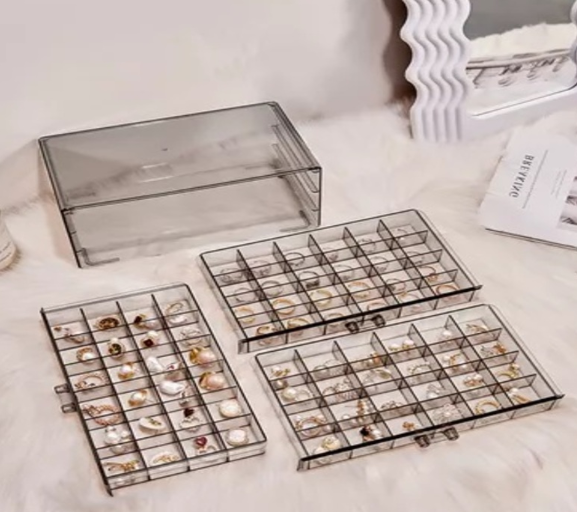 Organizador 2 en 1 con tapa Multifuncional joyas y maquillaje - Imagen 3