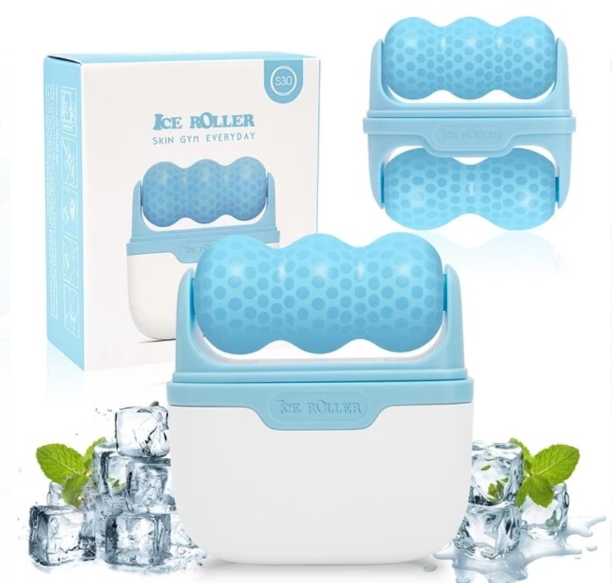 Rodillo de masaje en frio 2 en 1 estiramiento facial antiarrugas