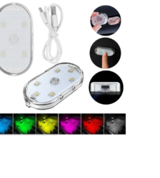 Luz LED tactil adhesiva para techo de carro multicolor
