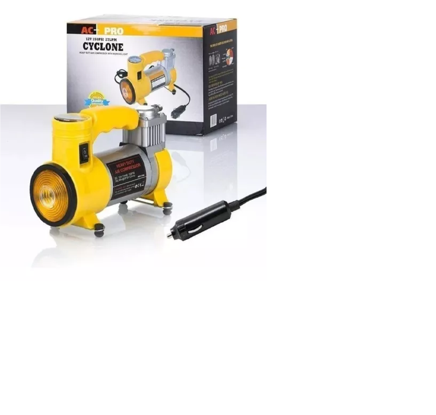 Compresor Inflador Aire Llanta Carro Moto Automático Cyclone