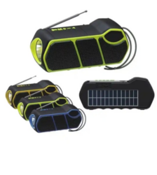 Parlante Solar Recargable Bluetooth Fm Radio + Linterna
