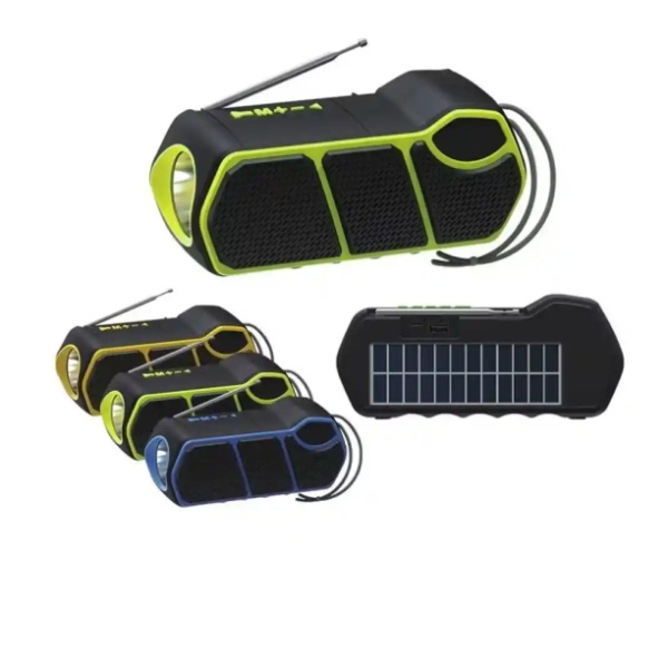 Parlante Solar Recargable Bluetooth Fm Radio + Linterna