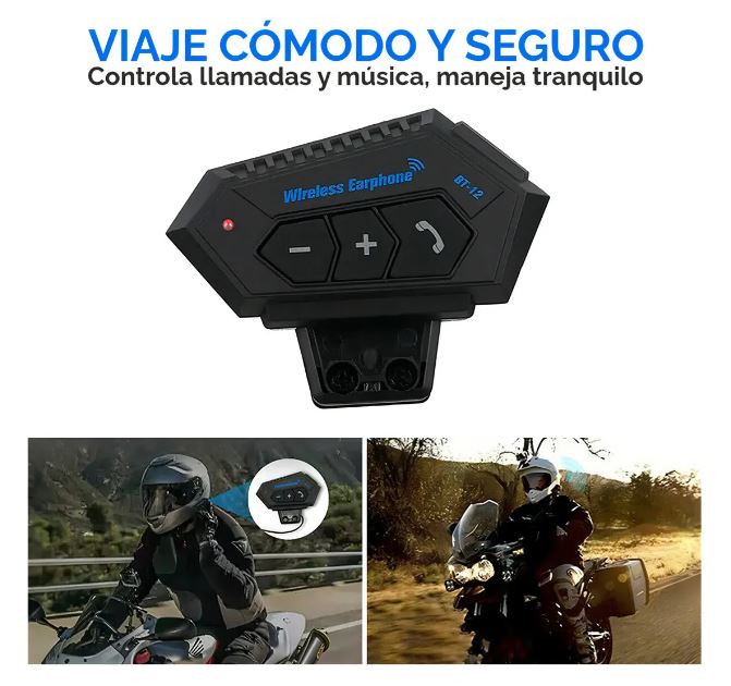 Intercomunicador para moto BT 12