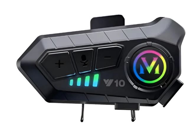 Intercomunicador De Casco Audífonos Bluetooth Moto Rgb V10